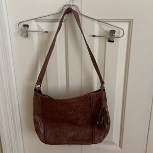Sak Teak Leaf Embossed Melrose Leather Hobo